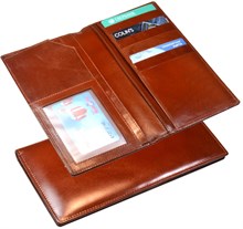Бумажник дорожный Orisa, натуральная кожа, коричневый